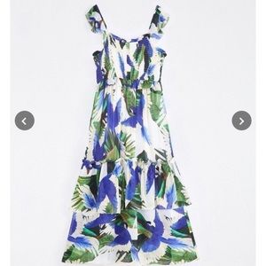FARM RIO Blue Wind Maxi Dress Macaw Size M